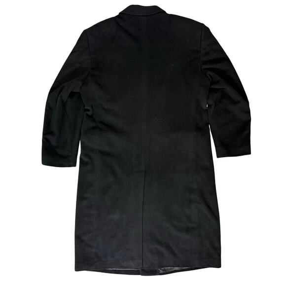 Vintage Mario Valente 100% Cashmere Black Trench Coat Made Italy 48 Men's XL - Picture 3 of 9